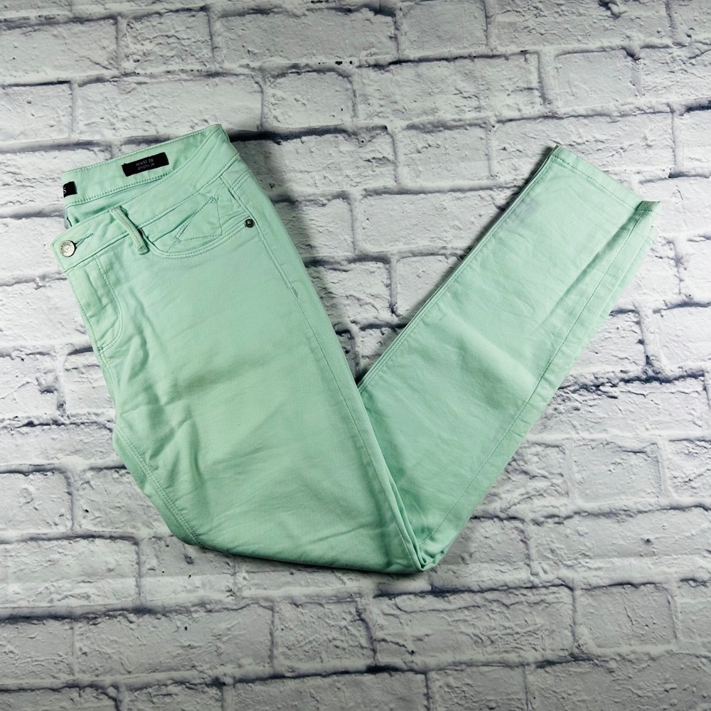 Vigoss The Jagger Skinny Jeans Womens 28 Mint Green Pastel Mid Rise Denim Pant